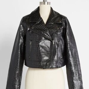 247 - Modcloth NWT Crocodile Rock Moto Jacket. Size M